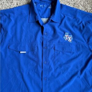 Antigua Lightweight Button Down Texas Rangers Baseball MLB XL S/S